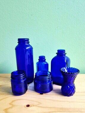 Vintage Cobalt Blue Glass Collection